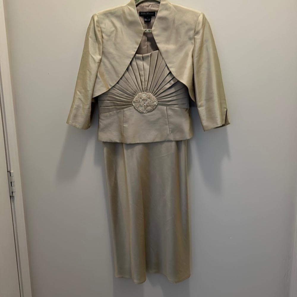 🍀Jessica Howard mint 2 pc. 3/4 sleeve Dress size 10 with beading and sequins - Picture 1 of 6